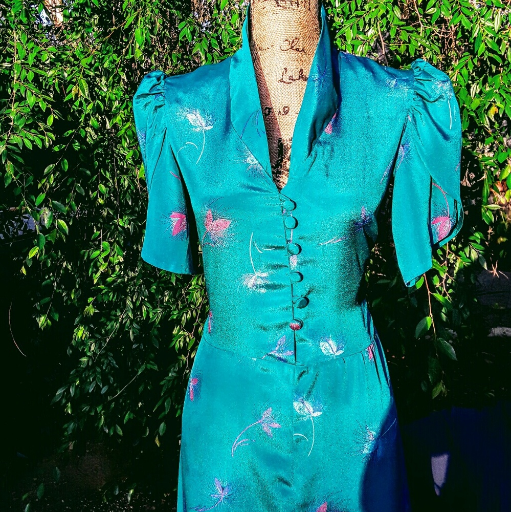 Vintage Blue Silk Dress 👗